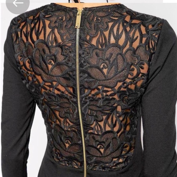 Ted Baker long sleeve black lace-back sheath - Picture 3 of 8